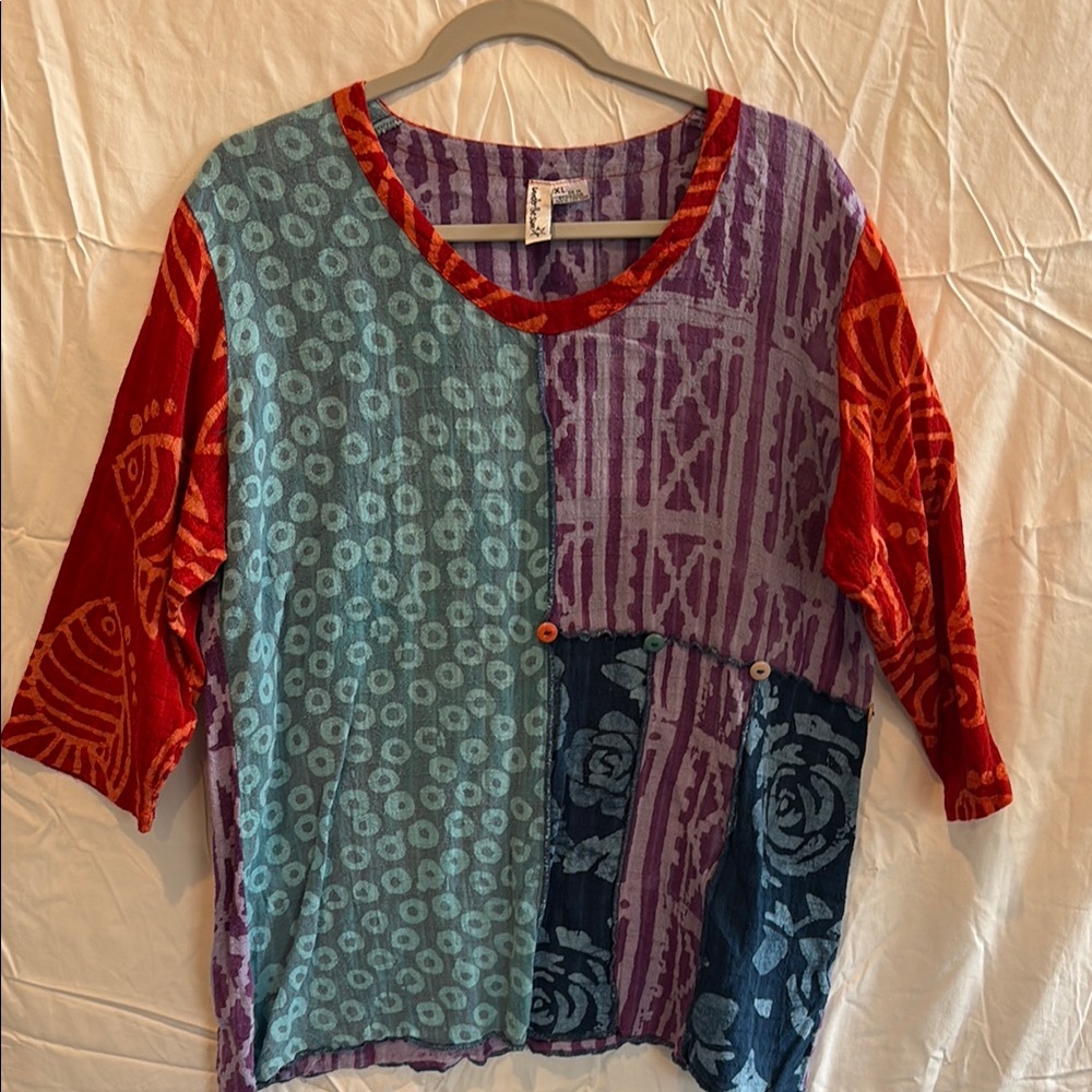 Colorful Patchwork Women's Top